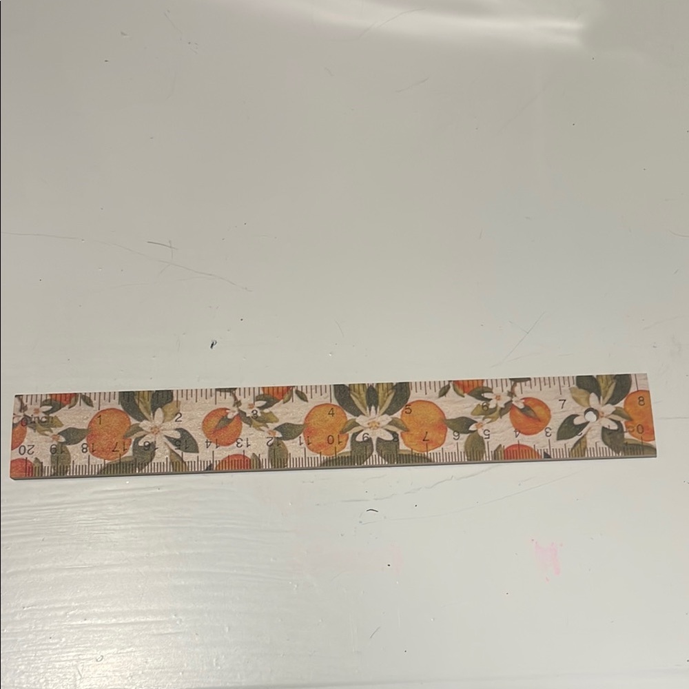 Floral and Orange Patterned Ruler